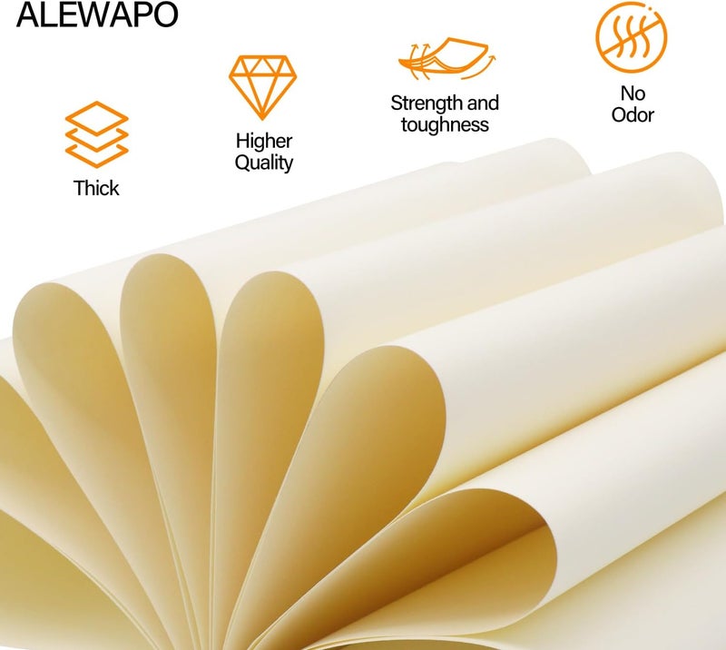 ALEWAPO Cream Cardstock 8.5 x 11, 40 Sheets, Ivory Cardstock, Beige cardstock, ThickPaper 75 LB/200 GSM, for School & Office Supplies, Art, Watercolo, Craft, Drawing, Invitations, Menus, DIY Cards - Image 3